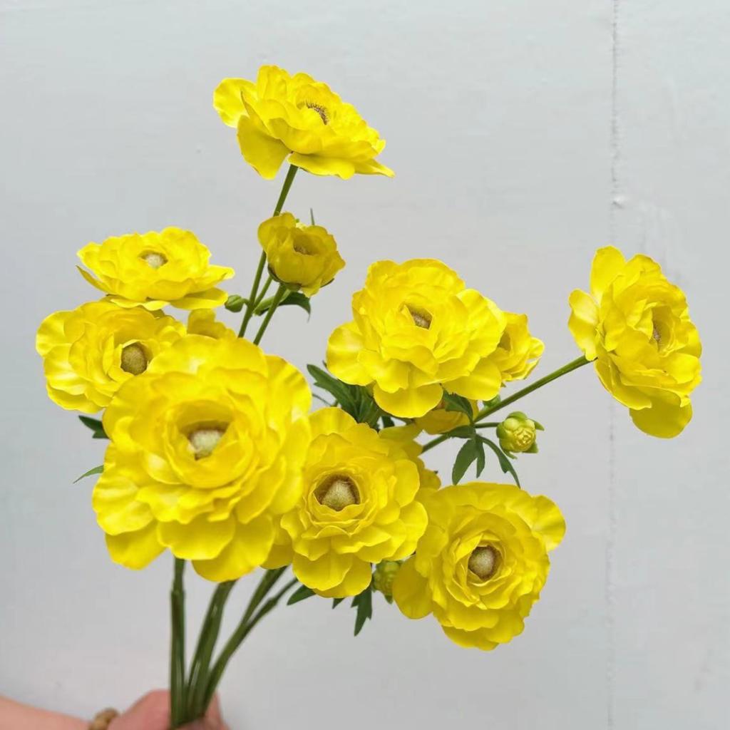 High Simulation 2 Short Branch Small Land Lotus Simulation Flower Flocking Dew Lotus False Flower Peony Silk Flower Decoration