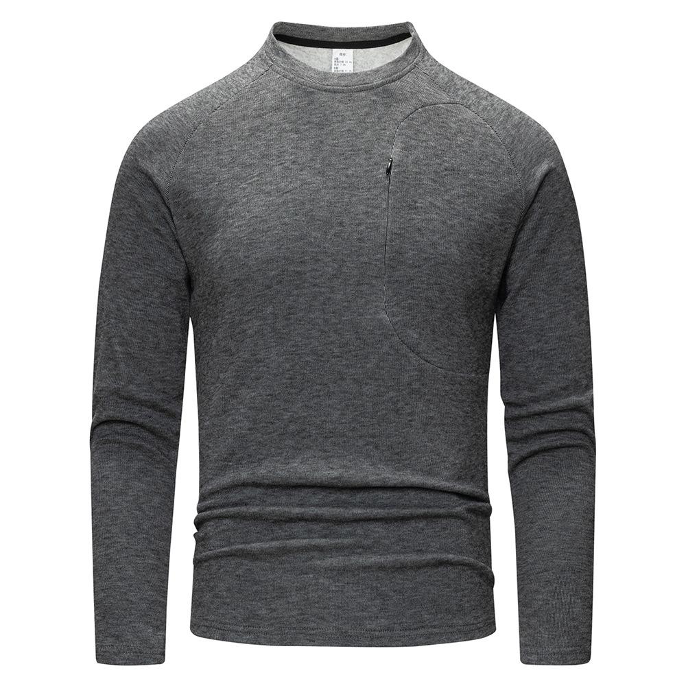 

Мужская флисовая толстовка с длинным рукавом и воротником-стойкой для улицы - Дышащая и теплая для осени XL