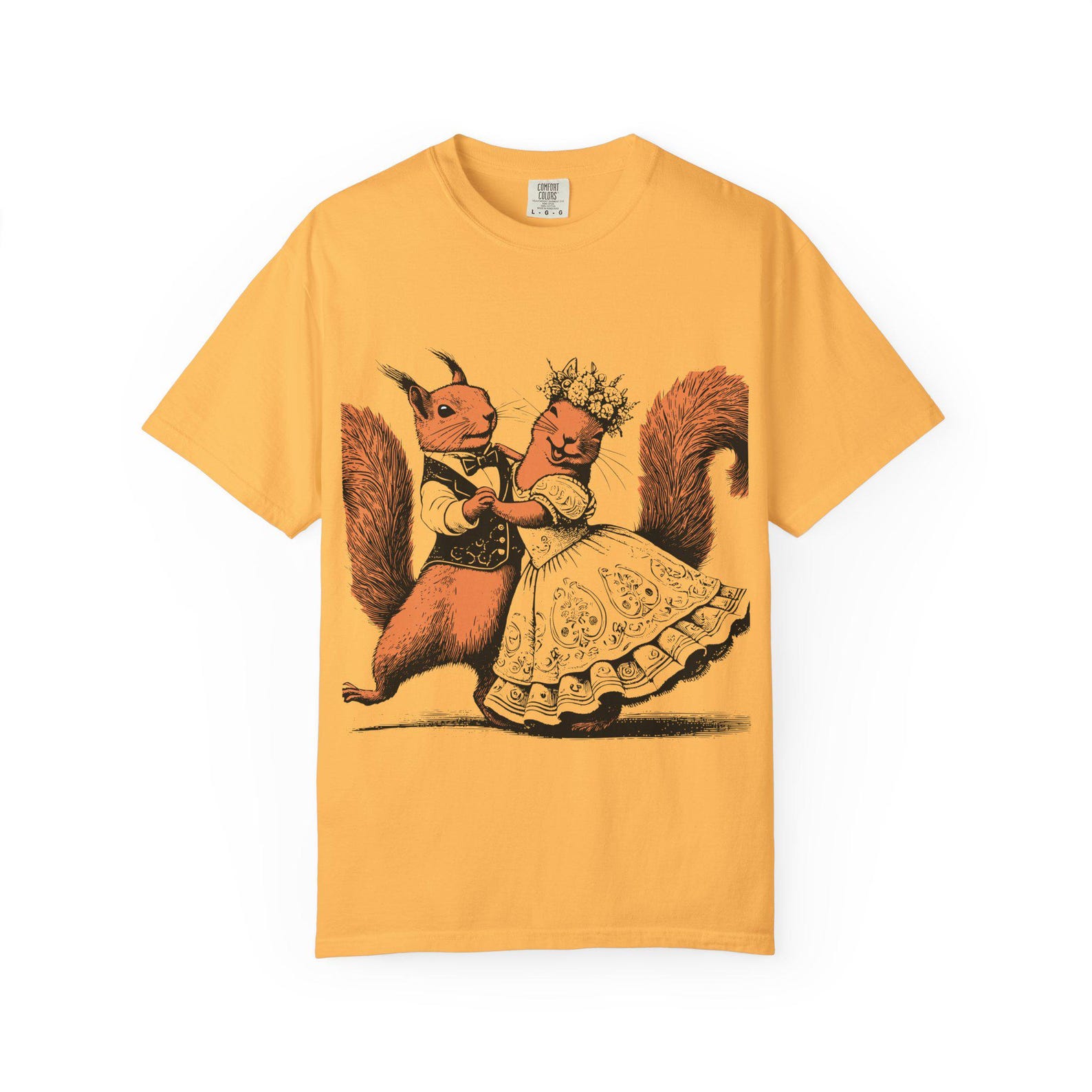 Dancing Squirrels T-Shirt: Whimsical Color Pop Graphic Tee S