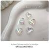 High-quality Crystal Heart Nail Art Decorations with Grooved Flash Design