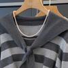 Women's Color-block Stripe Long-sleeve Knit Sweater