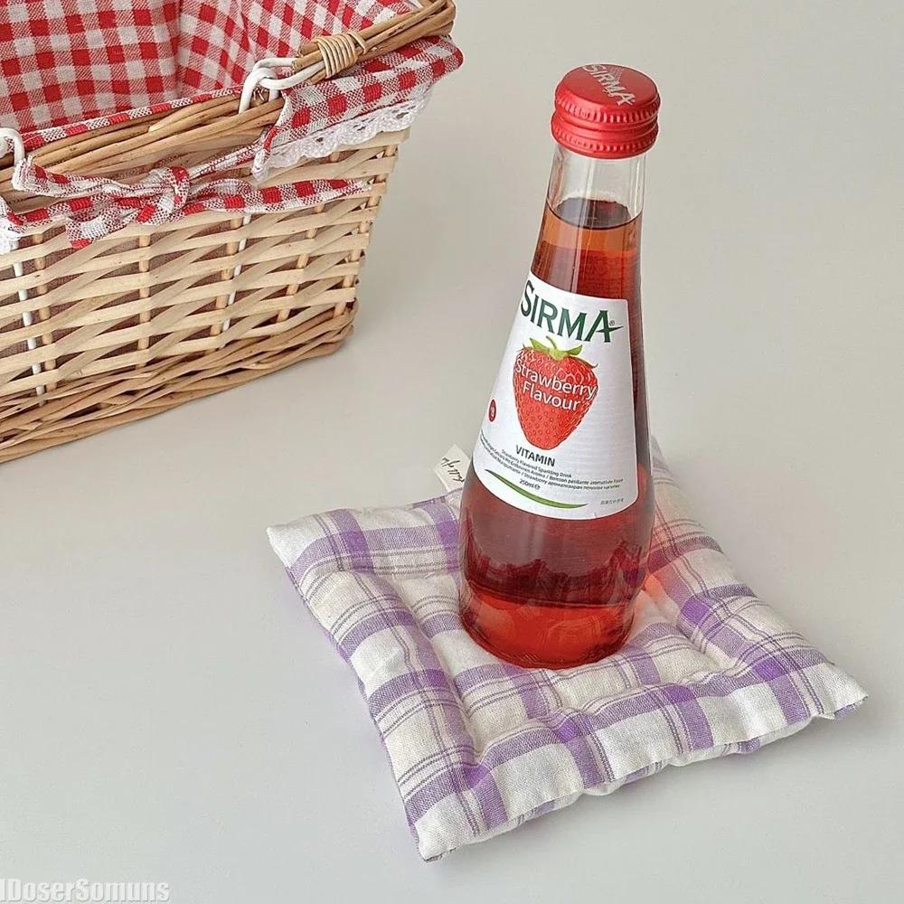 Koreanische INS Quadratische Baumwollgepolsterte Tischsets Küchentisch Esstisch Hintergrund-Requisiten für Fotos Hitzeschutzmatten Untersetzer