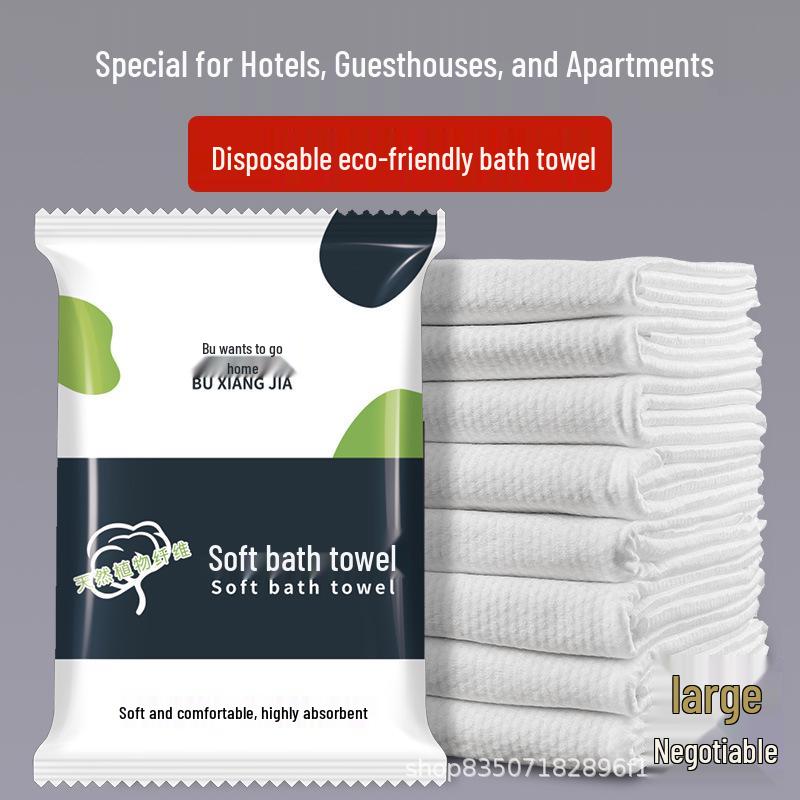 Individually Packaged Large Thick Disposable Bath Towel Set for Hotels and Travel