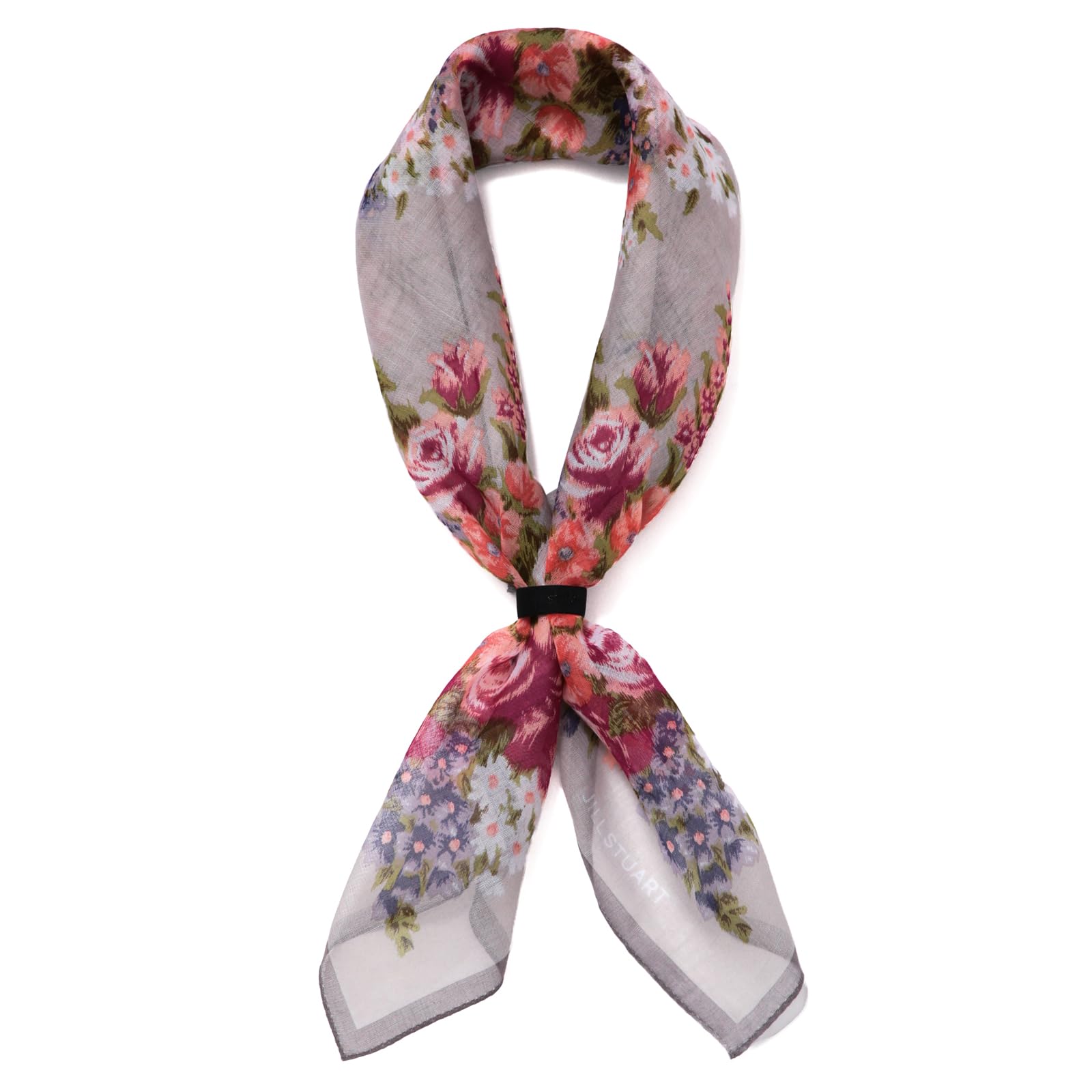 

JILL STUART Old Flower Cotton Scarf 50105501, Women s, Machine Washable, Sun Protection, Gray [D], Approx. 64cm W x 64cm H