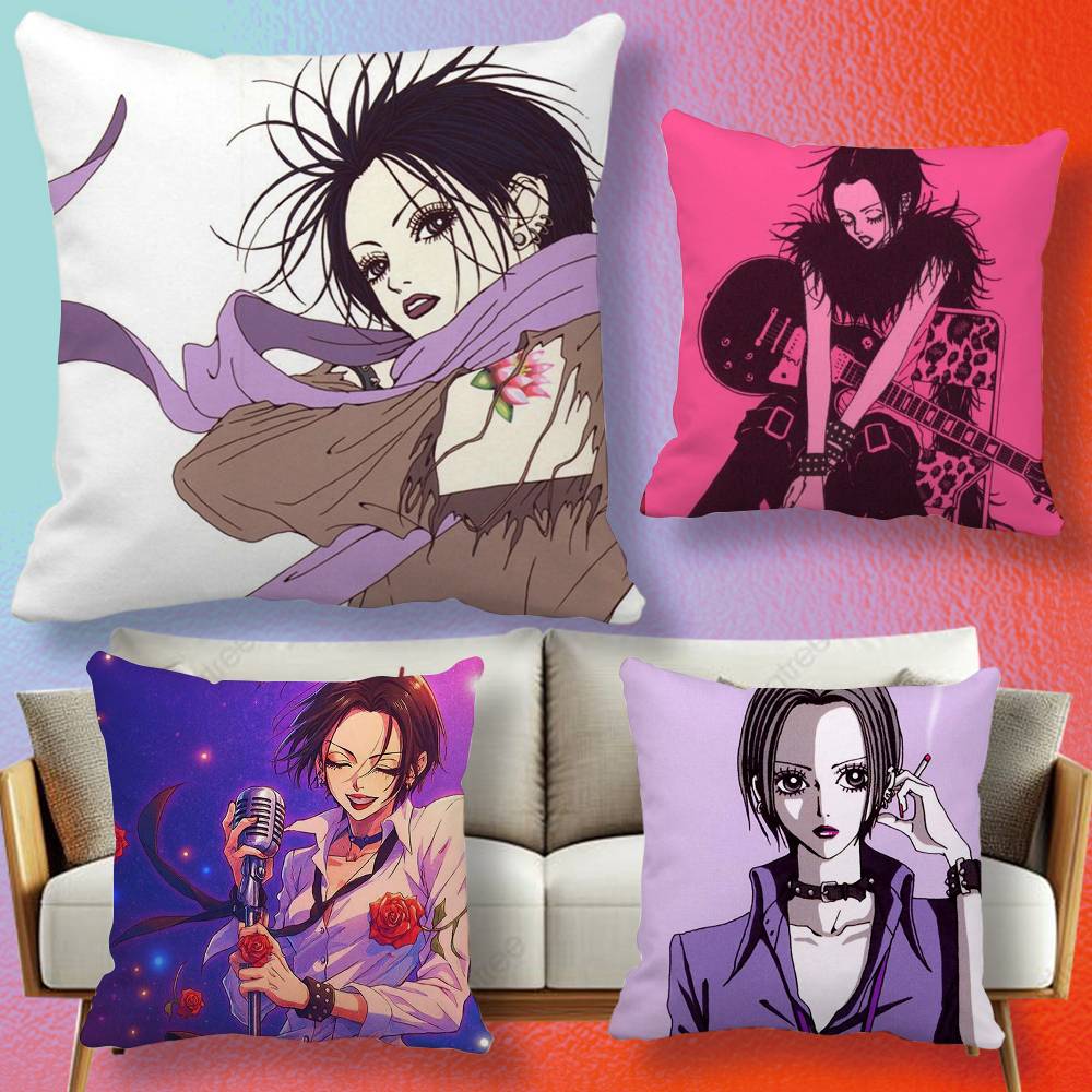 Anime Cool Nana OOsaki Line Doublesided printed pillow cover Solid color minimalist pillowcase fits all bedroom styles