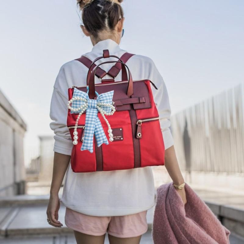 Bows Keychains for Women Cute Bowknot Beaded Keyring Charm Aesthetic Phone Chain Accessories Key Chain for Car Key