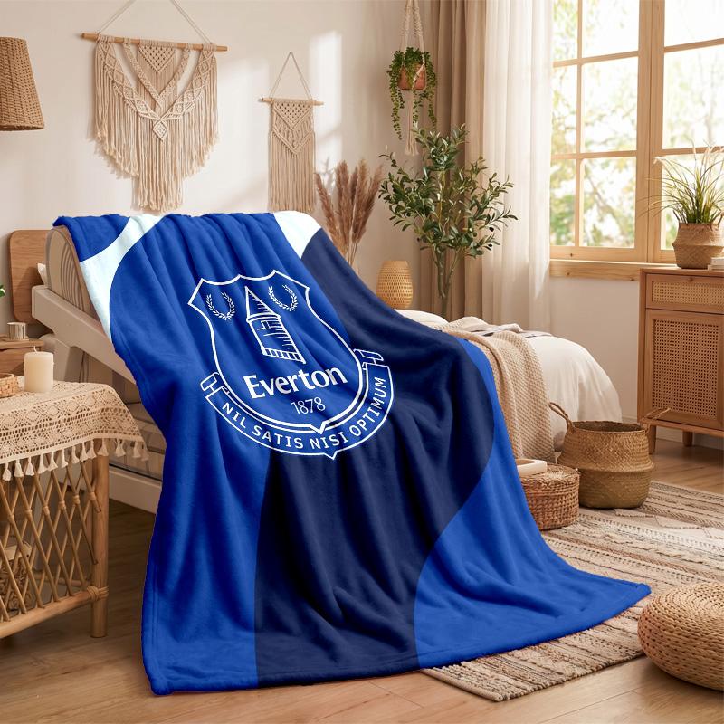 Everton Football Print Flannel Blanket Soft Warm Sofa Bed Throw Blanket For Home Office Bedroom