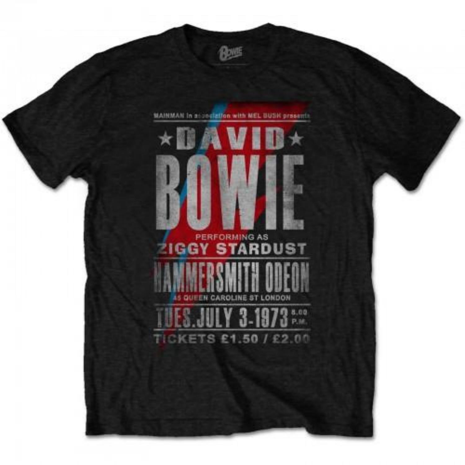 David Bowie Unisex Adult Hammersmith Odeon T-Shirt S чёрный