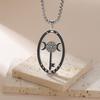  Stainless Steel Triple Moon Goddess Pendant Necklace Box Chain Hollow Wheel of Hecate Choker Vintage Amulet Jewelry Gift