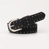 Black Suede Rivet Belt Metal Y2K Belt Fashion Pin Buckle Waistband  Female