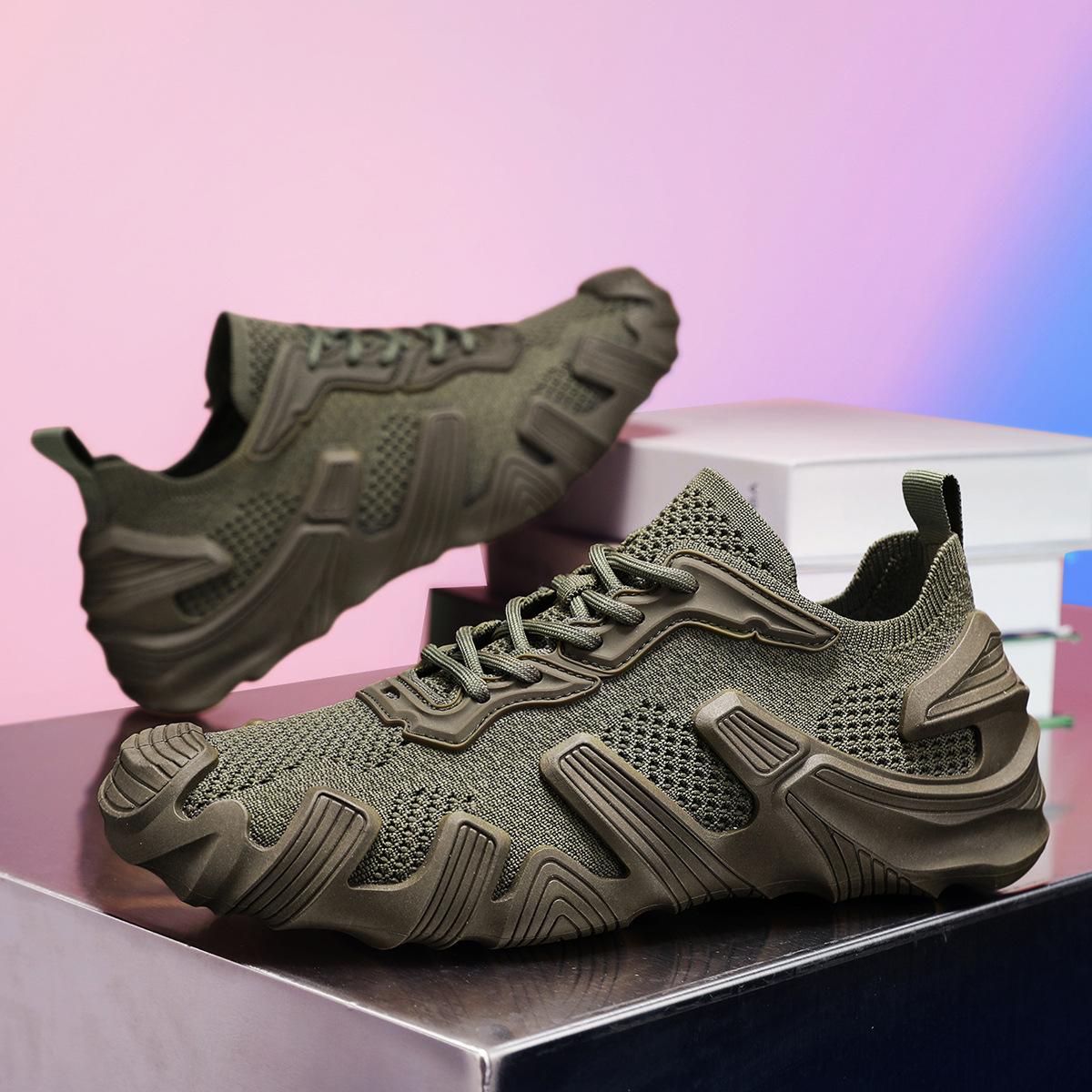 

Новая повседневная обувь-осьминог четыре сезона мужская летящая тканая обувь на одной педали ленивая обувь модная обувь-меха обувь для мужчин 44