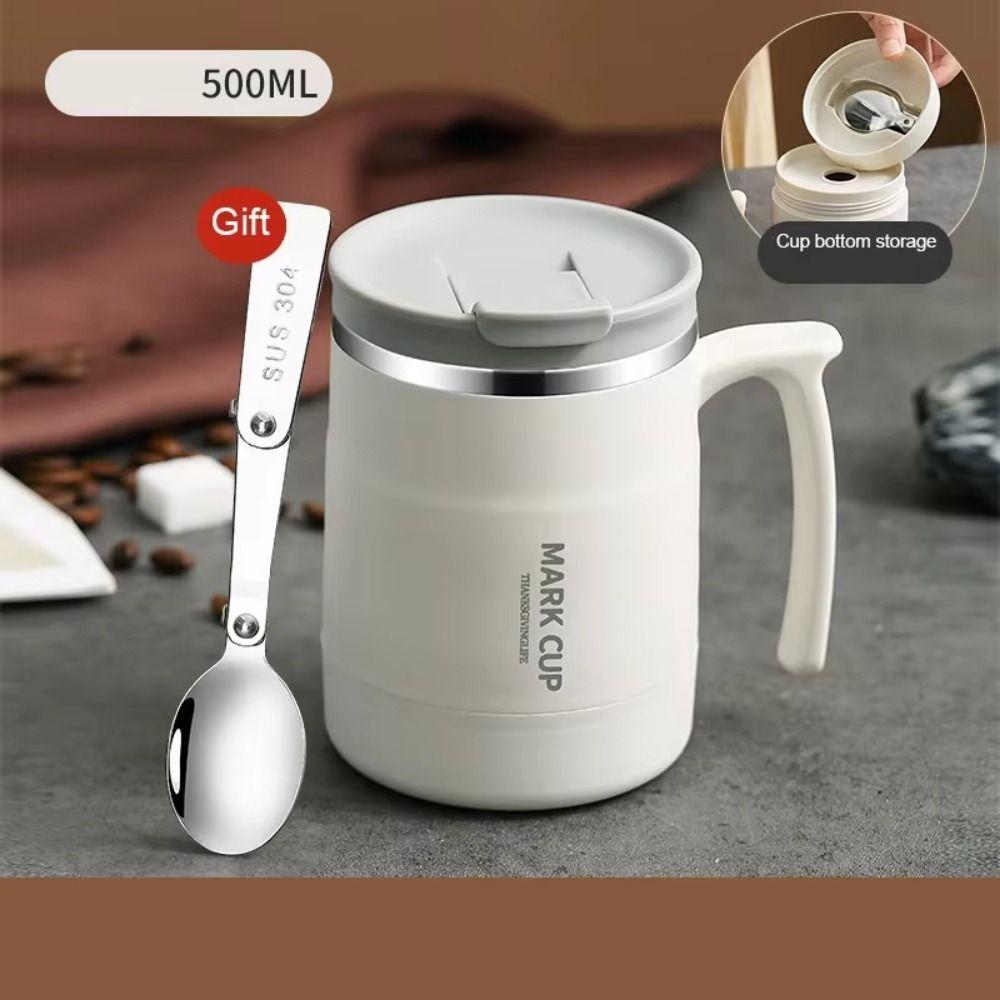 Double-layer Cold Water Drinks Tumbler Non-Slip Handle Thermal Mug Thermos Water Bottle  Outdoor