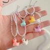 Unique Rainbow Bead Neckchains Adjustable Duck Pendant Choker Ornaments