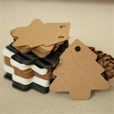 50pcs Kraft Paper Christmas Gift Tag Labels Christmas Tree Hanging Decoration