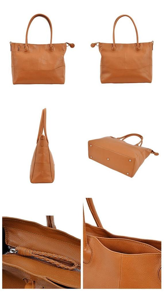 P.I.D. SUBIR Leather Tote Bag PAM101 Black