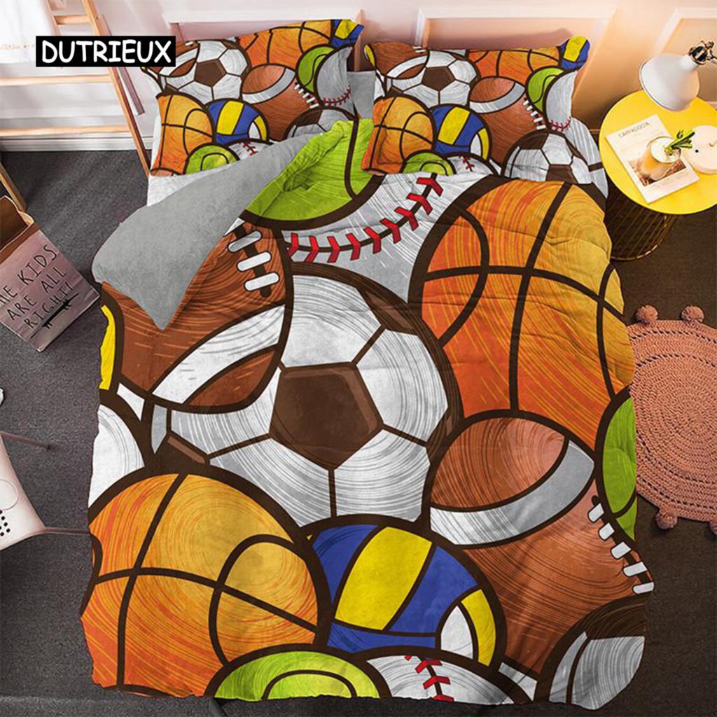 Cartoon Duvet Cover Set King Size Microfiber Cute Color Avatar Print Bedding Set for Kids Teens Soft Kawaii Style Quilt Cover