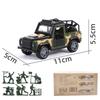 1:52 Simulation Military Tank Pull-back Armored Car Airplane Model With 6pcs Figure Doll For Children Gifts