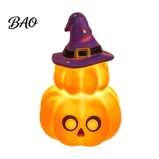 Battery Operated Nursery Light Cute Halloween Ghost/Pumpkin LED Night for Desktop Decoration, Safe Flameless Candle with Warm Glow Home Party