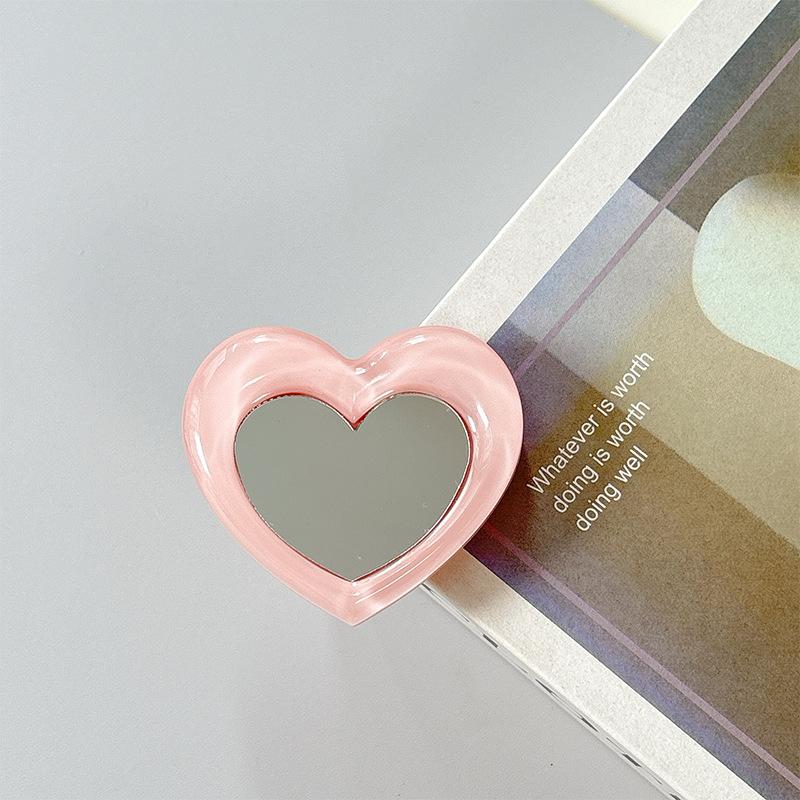 Mirror Airbag Holder Mobile Phone Mirror Sticker Air Cushion Desktop Folding Retractable Ring Sticker Love Makeup Mirror