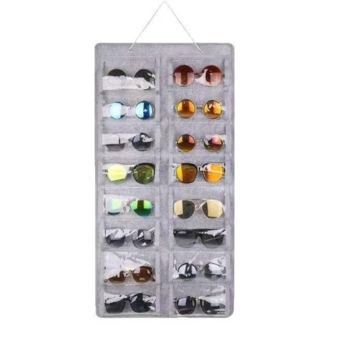 Wall-Mounted Dustproof Multi-Compartment Sunglasses Storage Bag