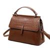 Nuova Borsa a Mano in Pelle con Fantasia Coccodrillo, Borsa a Spalla a Forma di Conchiglia, Borsa Versatile da Donna, Borsa a Tracolla Retro in Pelle di Mucca