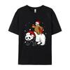 Weihnachtsmann Faultier Reitendes Panda Liebhaber Lustige T-Shirts T-Shirts Gutscheine Lustiges T-Shirt Baumwolle Junge T-Shirt Freizeit Luxus T-Shirt