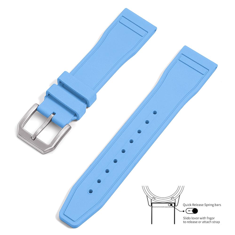 Cinturino per Orologio in Gomma Fluorurata FKM di Alta Qualità 20mm 21mm 22mm Rilascio Rapido Subacqueo Impermeabile per Orologi Sportivi Accessori
