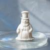 White Unpainted Craft Ornament 3D Printed Gentleman Snowman Figurine, Decorative Desktop Ornament, DIY Paintable Customizable Holiday Statue
