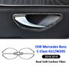 Carbon Fiber Car Door Inner Pull Handle Panel Frame Decoration Interior Sticker For Mercedes Benz 2016- C Class GLC W205