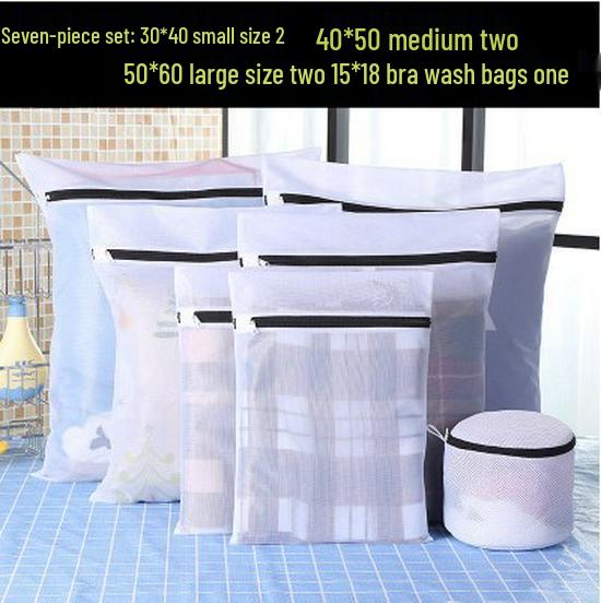 Large Black & White Fine Mesh Laundry Bag for Machine Washing and Clothing Storage