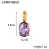 CARLIDANA Good Quality Long Lasting Color Retention Stainless Steel Gold-Plated Colorful Inlaid Transparent Zircon Pendant Charm
