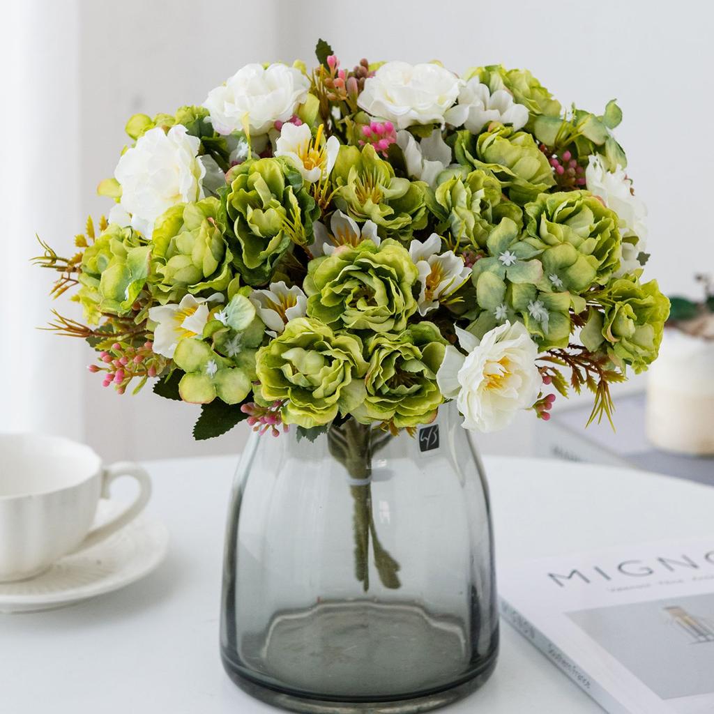 Artificial Flowers Silk Peony Rose Valentine's Home Room Outdoor Yard Garden Wreath Wedding Bridal Bouquet DIY Gifts Prop Decora