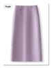 2025 New Women's Purple Woolen A-Line Pencil Skirt: Autumn/Winter Slim Fit