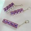 New Keyboard Fidget Toys LED Crystal Keycap Keychain Stress Relief Fingertip Gadget Decompression Toys Clicker Fidget Toy