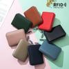 Card bag, leather RFID Japanese change bag, zipper card cover, women's organ card bag, large capacity