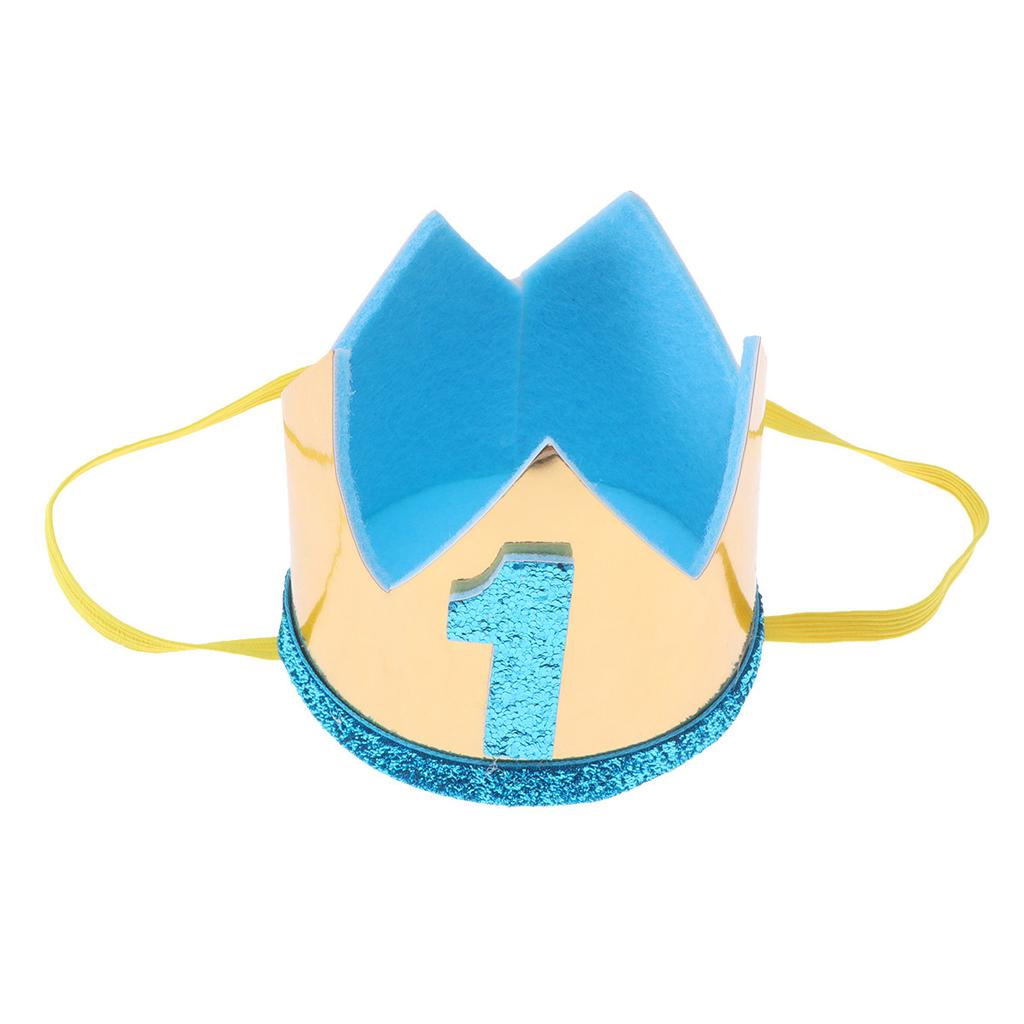 Sky-Blue Crown Hat Birthday Crown for Kids Party Hat Hairband Adorable Birthday Photo Prop Wedding Baby Shower Graduation