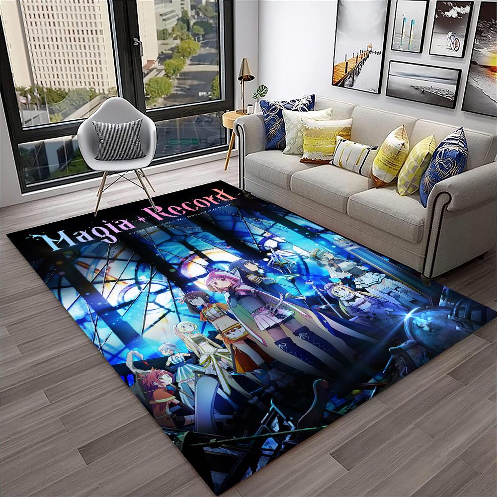 3D Cartoon Puella Magi Madoka Magica Carpet Rug for Home Living Room Bedroom Sofa Doormat Decor,kids Area Rug Non-slip Floor Mat