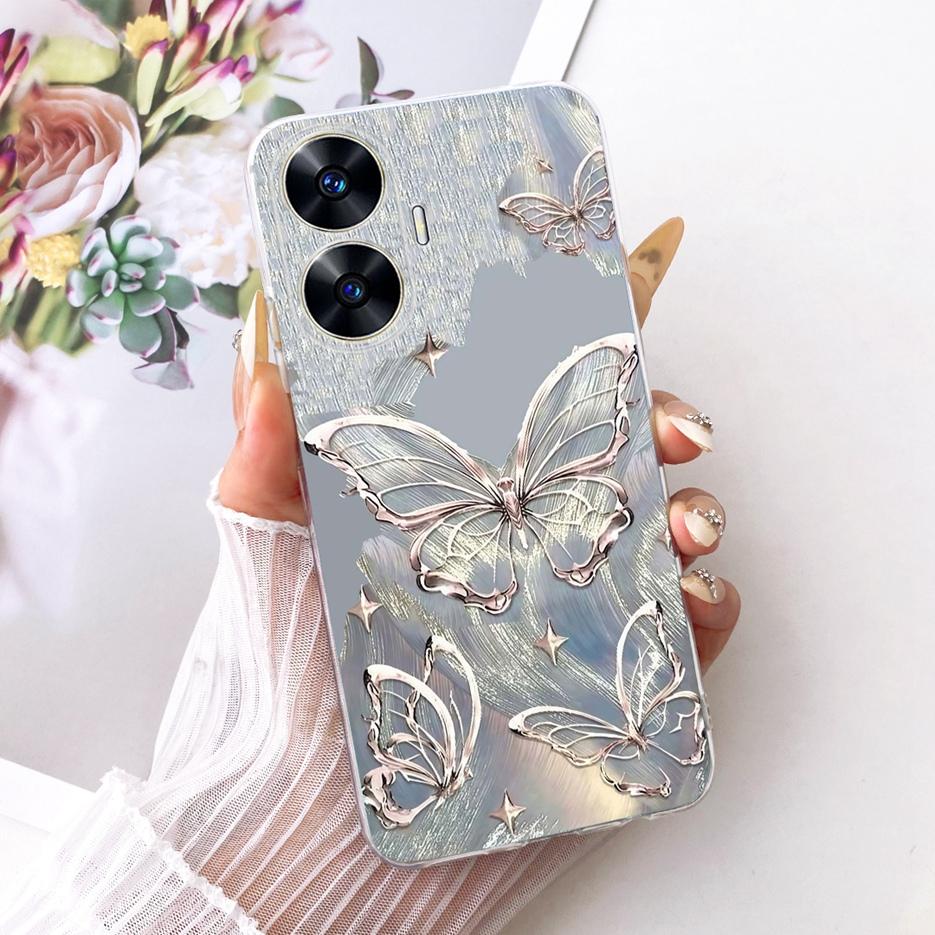 For Realme C55 Case RMX3710 New Luxury Painted Cover Clear Silicone Case For Realme Narzo N55 C 55 RealmeC55 NarzoN55 Soft Shell