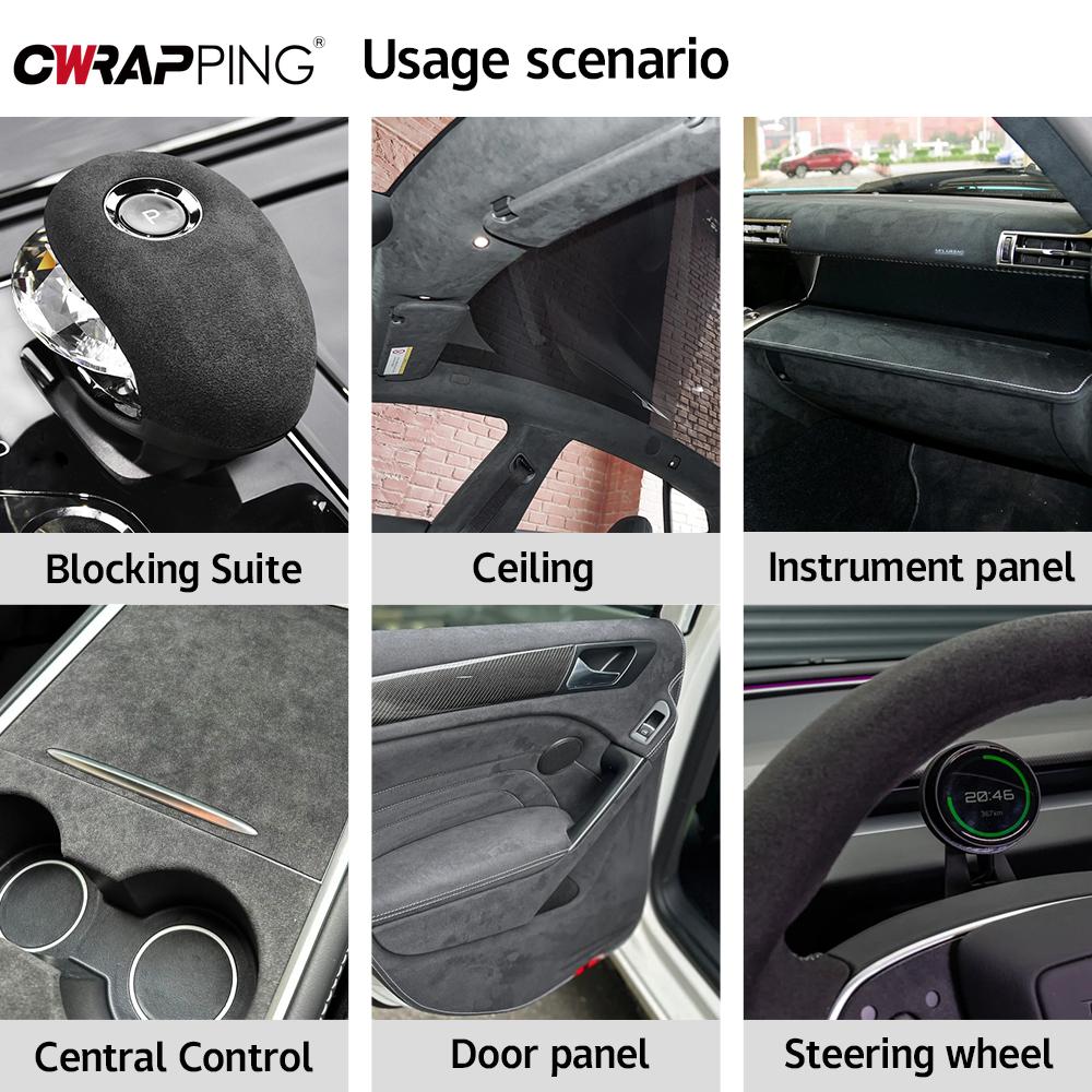 Car Body Film Vinyl Wrap Decal Vinyl Wrap Self-Adhesive Auto Interior Door Suede Stickers Leather Repair for Car Accessories