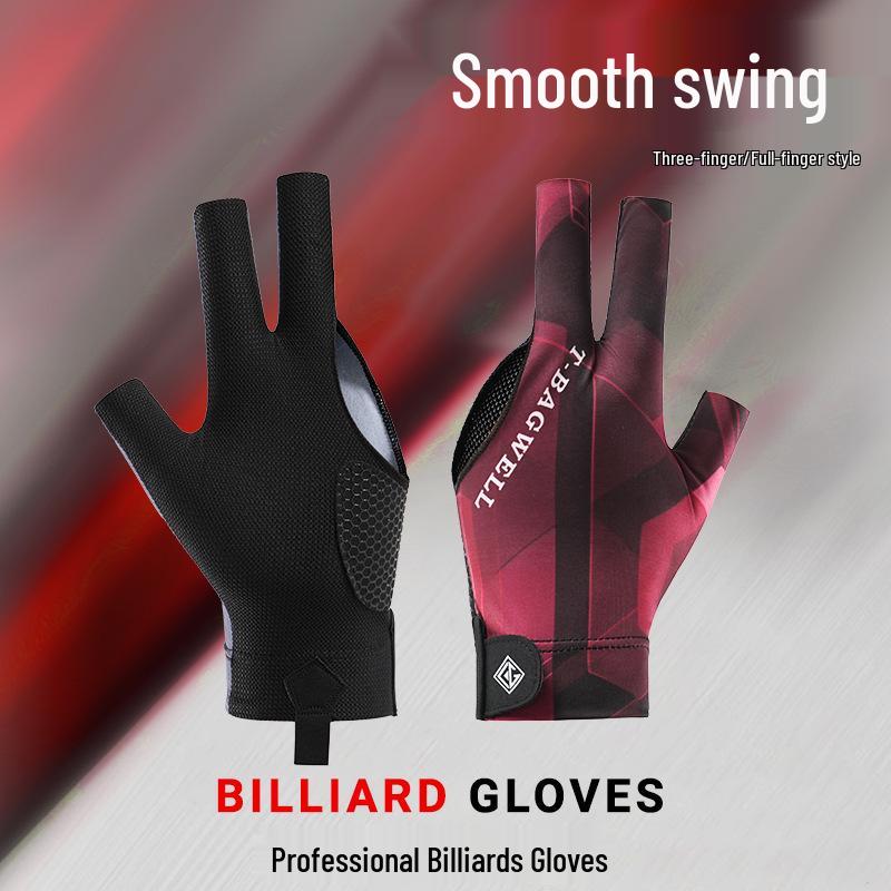 Billiard 3-Finger Fingerless Gloves: Thin, Breathable, Sweat-Wicking, Anti-Slip Snooker Pool Gloves, Single Full-Finger Pack.
