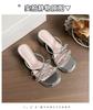 Silver Sandals Women 2025 New Summer Bow French Cool Slippers Wear Thick High Heels Fairy Style Slippers