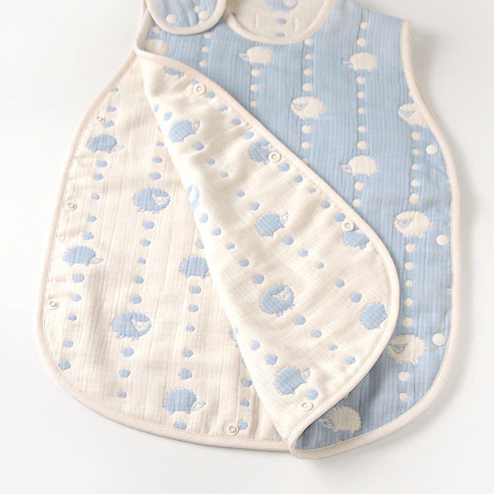 10mois Hoppetta Fluffy Gauze Baby for Newborns to 3 Years 58cm 5260 - (6-Layer Gauze) Sleeper, Old, Blue, Length,