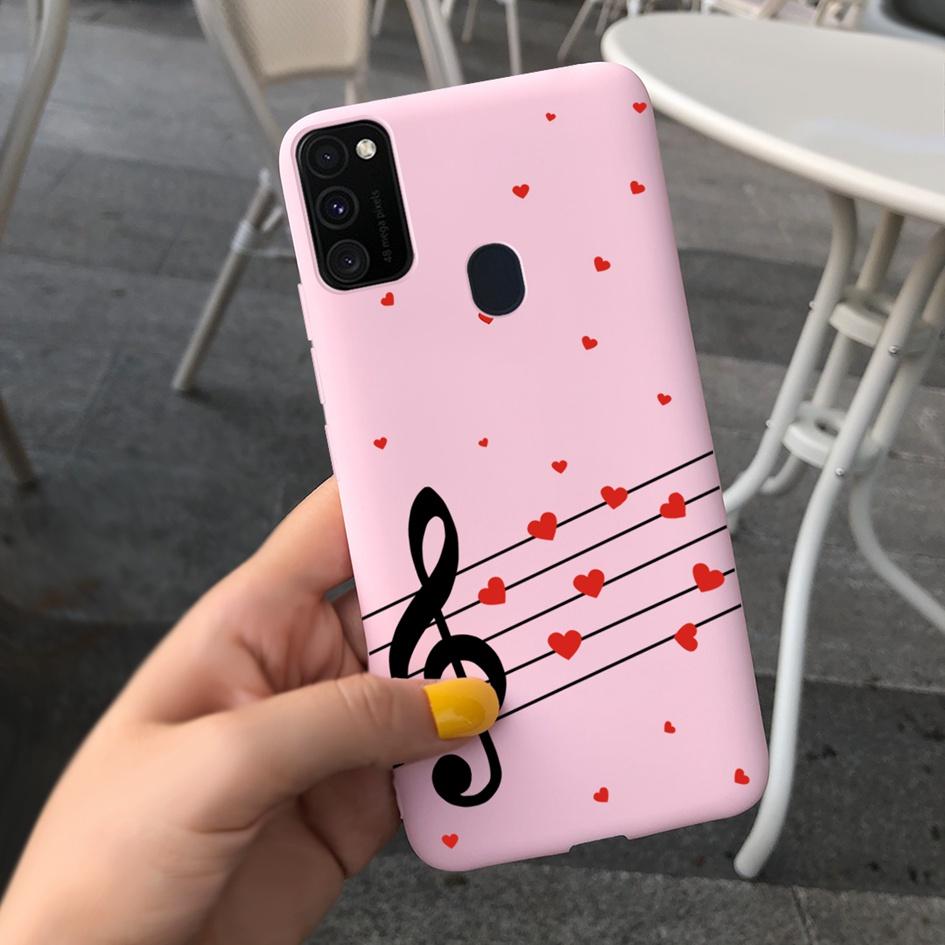 Pro Samsung M21 Pouzdro 6,4 palce Měkký Silikonový Kryt s Srdcem TPU Pro Samsung Galaxy M21 M 21 SM-M215F M215 Zadní Kryt Telefonu Funda