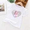 Girls' Cotton Sequin Love Base Shirt Summer New Short Sleeved T-shirt Seasonal Fashion Kids' Clothing