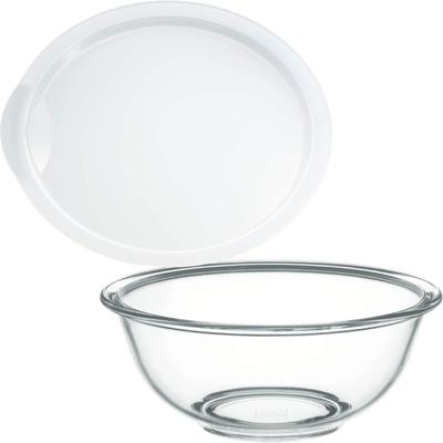 Iwaki Heat Resistant Glass Bowl Round Range Cover for 2.5L + 2.5L