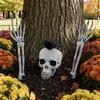 Halloween Outdoor Decor Decoration, Plastic Skeleton Hand Yard Stake, Realistic Bone Prop for Festive Garden Decor, Spooky Party