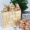 Wooden Advent Calendar with LED Lights 24 Days Countdown to Christmas Light Up Tabletop Decor Creative Holiday Gift for Home