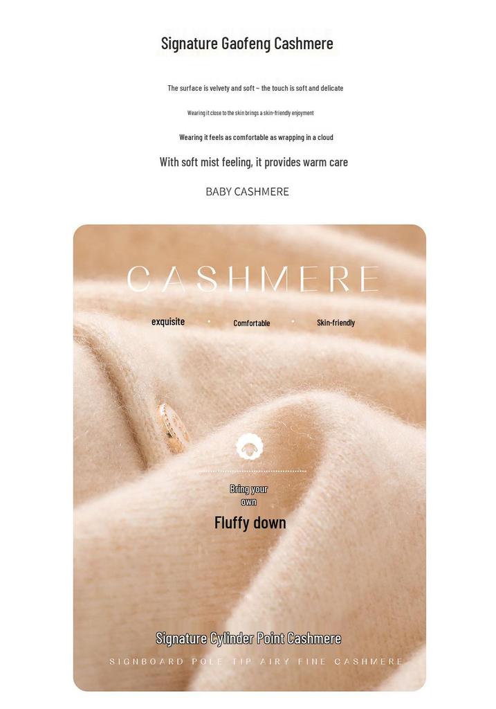 Women's Long Sleeve Cashmere Cardigan - Loose, Warm, Single Breasted Sweater for Autumn and Winter