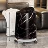 MDNG Retro Marble-Effect Rolling Trash Can