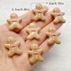 10Pcs Cute Cartoon Christmas Gingerbread Man Flat Back Resin Scrapbooking DIY Jewelry Craft Decoration Accessorie